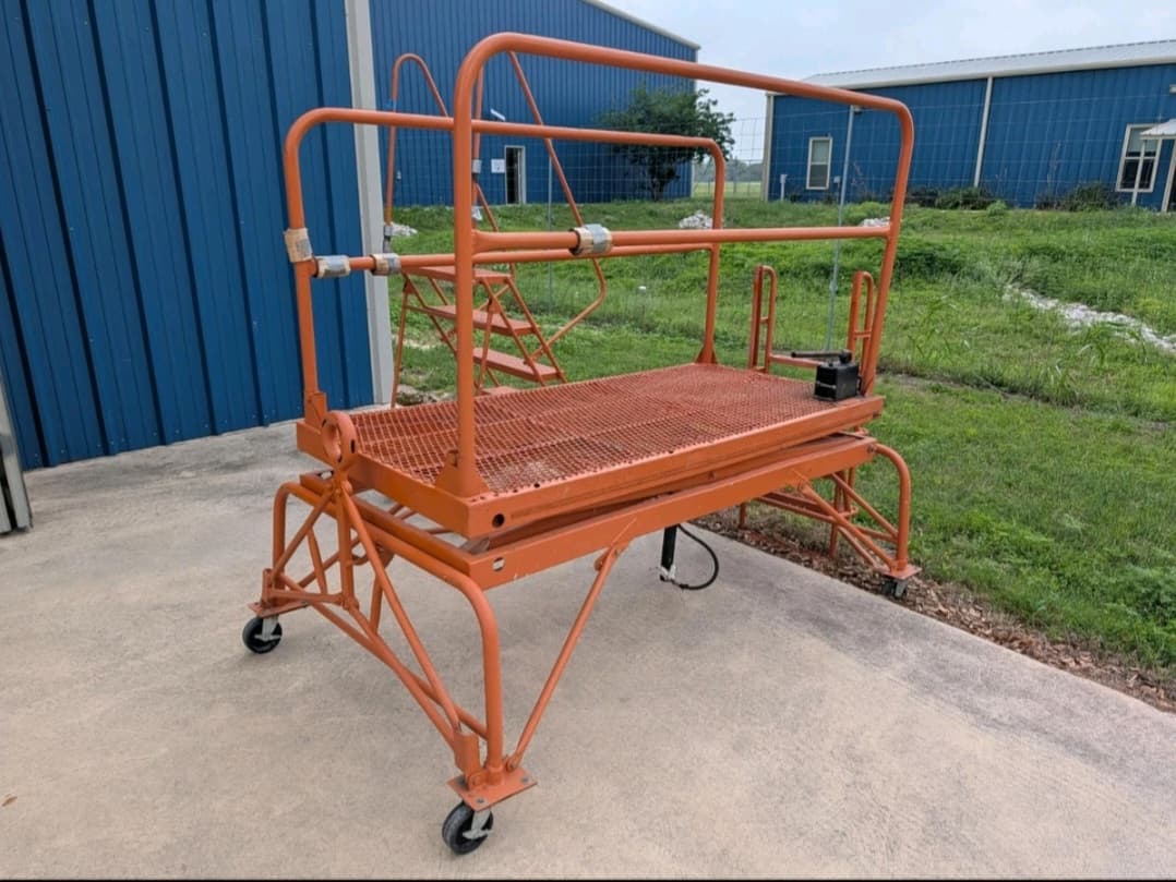 WW II aircraft maintenance lift and stairs